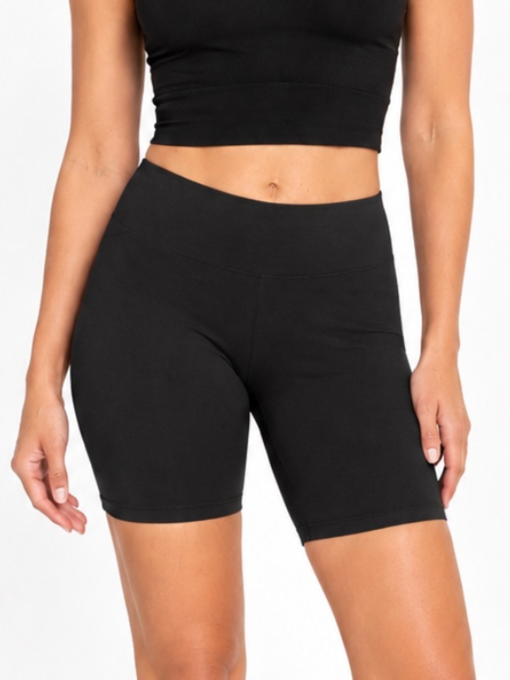 Jenni Intimates black mid rise cotton stretch bike shorts size small